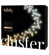 Розумна LED Гірлянда Twinkly Cluster AWW 400, BT + WiFi, Gen II, IP44, довжина 6м, кабель чорний (TWC400GOP-BEU)