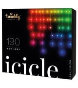 Розумна LED Гірлянда Twinkly Icicle RGB 190, BT + WiFi, Gen II, IP44, довжина 5м, кабель прозорий (TWI190STP-TEU)