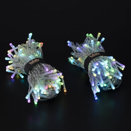 Розумна LED Гірлянда Twinkly Icicle RGBW 190, BT + WiFi, Gen II, IP44, довжина 5м кабель прозорий (TWI190SPP-TEU)