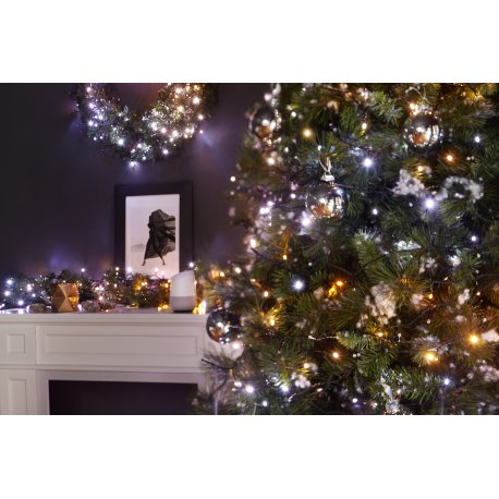 Умная LED Гирлянда Twinkly Strings AWW 400, BT+WiFi, Gen II, IP44, длина 32м, кабель черный (TWS400GOP-BEU)