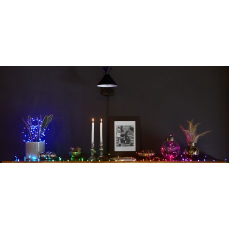 Розумна LED Гірлянда Twinkly Strings RGB 400, BT + WiFi, Gen II, IP44, довжина 32м, кабель чорний (TWS400STP-BEU)