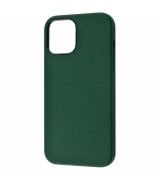 Чехол Genuine Leather Grainy для iPhone 12/12 Pro Forest Green