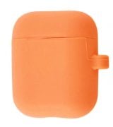 Чехол Silicone Case New with Carbine для Apple Airpods 1/2 Orange