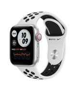 Apple Watch SE 40mm (GPS+LTE) Silver Aluminum Case with Pure Platinum/Black Nike Sport Band (MYYR2/MYYM2)