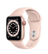 Apple Watch Series 6 40mm (GPS+LTE) Gold Aluminum Case with Pink Sand Sport Band (M06N3/M02P3)