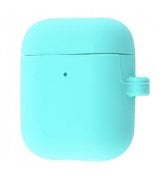 Чохол Silicone Case Slim with Carbine для Apple Airpods 2 Turquoise
