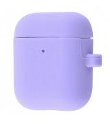 Чехол Silicone Case Slim with Carbine для Apple Airpods 2 Light Purple