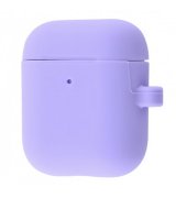 Чохол Silicone Case Slim with Carbine для Apple Airpods 2 Light Purple