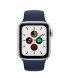 Apple Watch SE 40mm (GPS+LTE) Silver Aluminum Case with Deep Navy Sport Band (MYE92/MYEG2)
