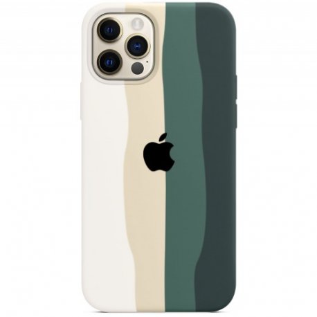 Чехол Rainbow Silicone Case для Apple iPhone 12/12 Pro Green