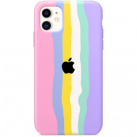 Чохол Rainbow Silicone Case для Apple iPhone 11 Pink