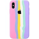 Чехол Rainbow Silicone Case для Apple iPhone X/XS Pink