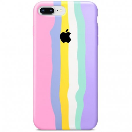 Чехол Rainbow Silicone Case для Apple iPhone 7 Plus/8 Plus Pink