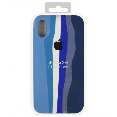 Чехол Rainbow Silicone Case для Apple iPhone XR Blue
