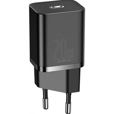 Мережевий зарядний пристрій Baseus Super Silicone PD Charger 20W (1Type-C) Black (CCSUP-B01)