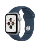 Apple Watch SE 40mm (GPS) Silver Aluminum Case with Abyss Blue Sport Band (MKNY3)