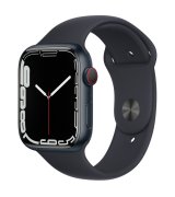 Apple Watch Series 7 45mm (GPS+LTE) Midnight Aluminum Case with Midnight Sport Band (MKJ73)