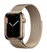 Apple Watch Series 7 45mm (GPS+LTE) Gold Stainless Steel Case with Gold Milanese Loop (MKJY3/MKJG3)