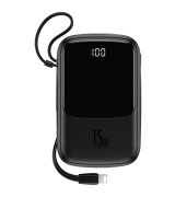 Внешний аккумулятор Baseus PowerBank Q powi Digital Display 3A 10000mAh wiht IP Cable Black (PPQD-B01)