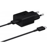 Сетевое зарядное устройство Samsung 15W Power Adapter (w C to C Cable) Black (EP-T1510XBEGRU)