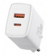 Мережевий зарядний пристрій Baseus Compact PD Charger Type-C + USB 20W White (CCXJ-B02)