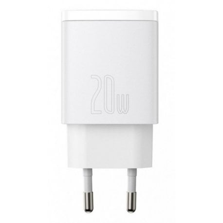 Мережевий зарядний пристрій Baseus Compact PD Charger Type-C + USB 20W White (CCXJ-B02)