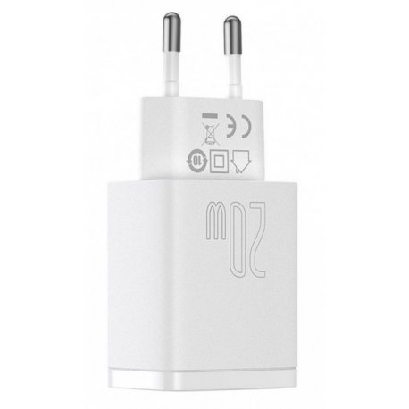 Сетевое зарядное устройство Baseus Compact PD Charger Type-C + USB 20W White (CCXJ-B02)