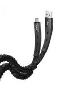 Кабель Hoco U78 Cotton USB - MicroUSB 2.4A (1.2м) Black