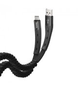 Кабель Hoco U78 Cotton USB - Type-C 2.4A (1.2м) Black