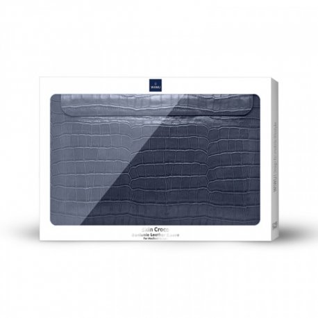 Чехол-конверт WIWU Case Skin Pro Croco Geniunie Leather Sleeve для MacBook Pro 14 (2021) Blue