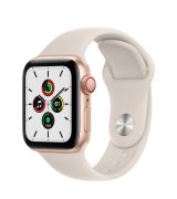 Apple Watch SE 40mm (GPS+LTE) Gold Aluminum Case with Starlight Sport Band (MKQN3)