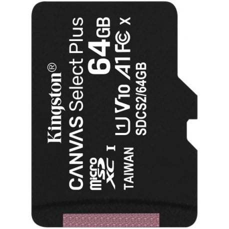 Карта памяти Kingston Canvas Select Plus 64GB Class 10 A1 R-100Mb/s (SDCS2/64GB)