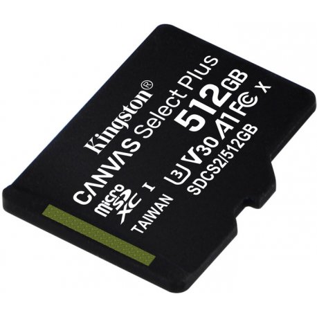 Карта пам'яті Kingston 512GB microSDXC C10 UHS-I U3 A1 R100/W85MB/s Canvas Select Plus (SDCS2/512GB)