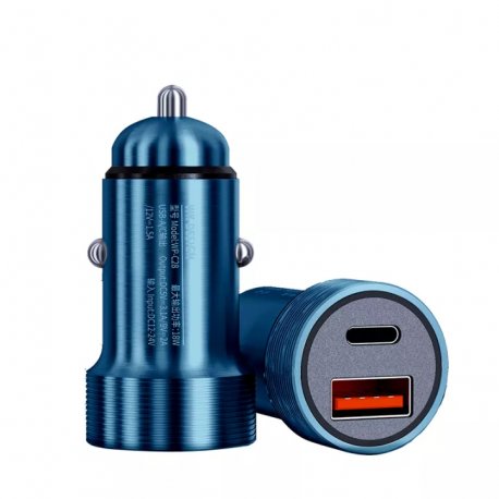Автомобильное зарядное устройство WK WP-C28 PD 18W (1USB/1Type-C) Blue