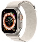 Apple Watch Ultra 49mm (GPS+LTE) Titanium Case with Starlight Alpine Loop - Small (MQFQ3)