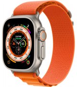 Apple Watch Ultra 49mm (GPS+LTE) Titanium Case with Orange Alpine Loop - Medium (MQEU3/MQFL3)