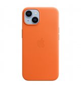 Чехол Apple iPhone 14 Leather Case with MagSafe Orange (MPP83)