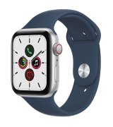 Apple Watch SE 44mm (GPS+LTE) Silver Aluminum Case with Abyss Blue Sport Band (MKRJ3)
