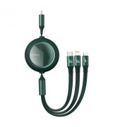 Кабель Baseus Bright Mirror Retractable 3 in 1 (Micro USB+Lightning+Type-C) 100W 1.2m green (CAMLC-AMJ06)