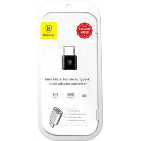 Переходник Baseus OTG Micro-USB to Type-C Black (CAMOTG-01)