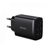 Сетевое зарядное устройство Baseus Compact Charger 17W (3 USB) Black (CCXJ020101)