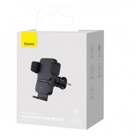 Автодержатель с беспроводным ЗУ Baseus Wisdom Auto Alignment 15W Black (CGZX000001)