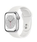 Apple Watch Series 8 41mm (GPS) Silver Aluminum Case w. White Sport Band - Size S/M (MP6L3)