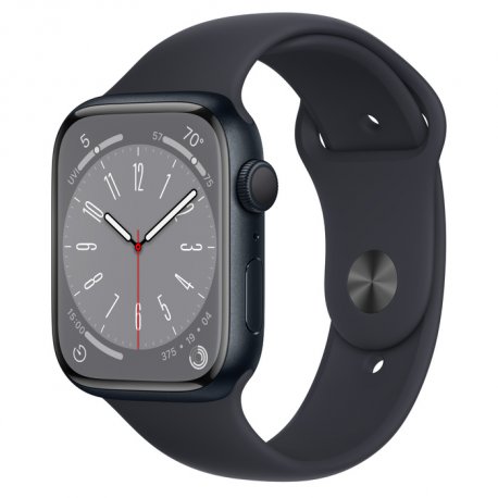 Apple Watch Series 8 45mm (GPS) Midnight Aluminum Case with Midnight Sport Band - Size M/L (MNUL3)
