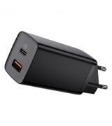 Мережевий зарядний пристрій Baseus GaN2 Lite Quick Charger 65W (1Type-C + 1USB) Black (CCGAN2L-B01)