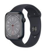 Apple Watch Series 8 45mm (GPS) Midnight Aluminum Case w. Midnight Sport Band - Size S/M (MNUJ3)