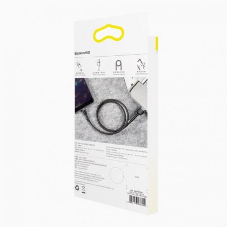 Кабель Baseus Cafule Cable USB For Type-C 3A 2m Gray-Black (CATKLF-CG1)