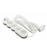 Сетевой удлинитель 2E Plus 4XSchuko с выключателем 3G*1.0мм 3м White (2E-U04VESM3W)