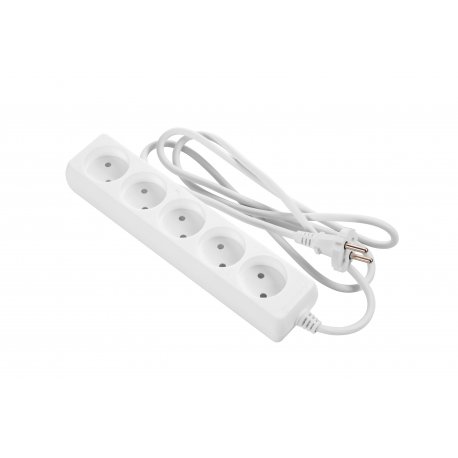 Сетевой удлинитель 2E 5XCEE7/17 2G*1.0мм 1.5м White (2E-U0510M1.5)