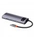 HUB Baseus Metal Gleam Series 5in1 30Hz Version (3xUSB3.0+4KHD+Type-C) Grey (WKWG020013)
